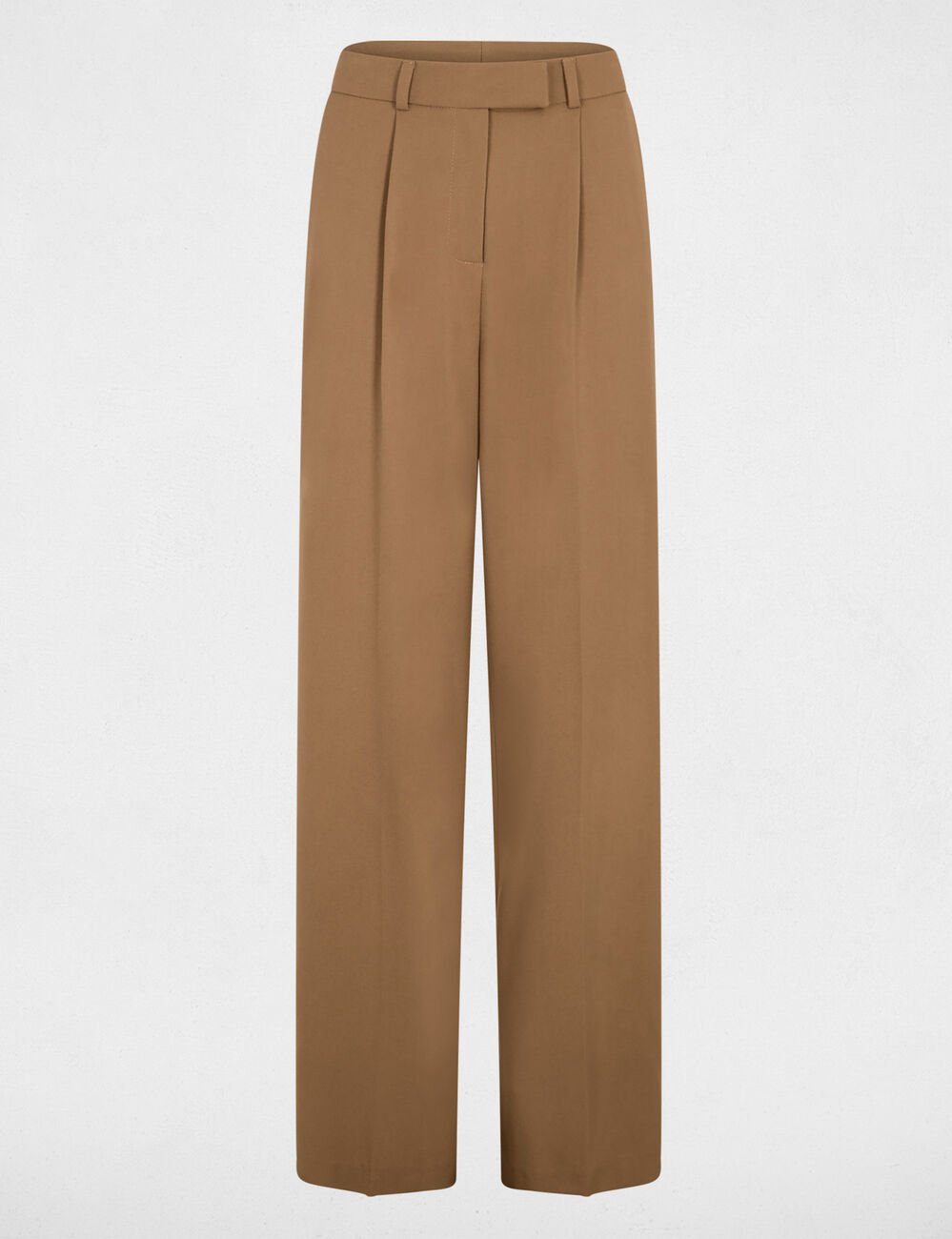 High-waisted wide-leg trousers brown women