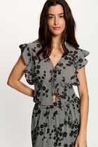 Printed V-neck shirt multicolor women