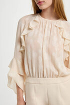 Playsuit with ruffles cream women