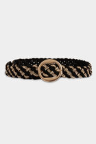 Wide suede belt black women