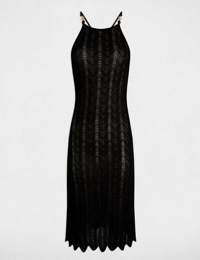 Fitted knitted dress black women