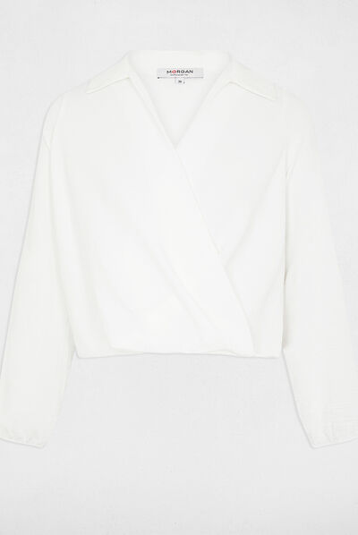 Long-sleeved blouse ecru ladies'