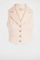 Striped sleeveless waistcoat light pink women