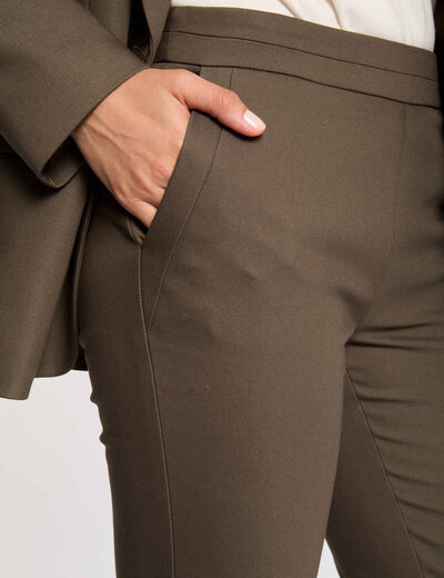 Cropped cigarette trousers khaki green women