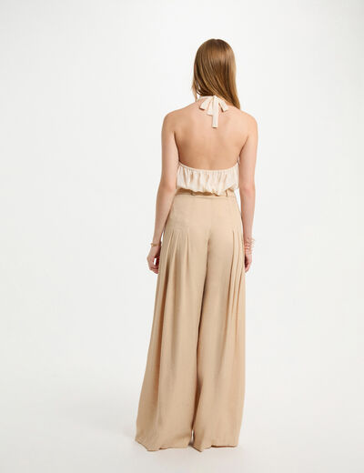 Top with lace detail cream women