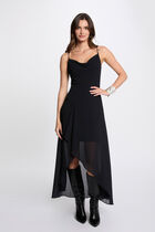 Fitted midi dress navy blue women