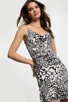 Printed fitted mini dress multicolor women