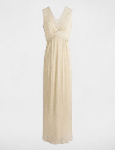 Maxi straight dress gold yellow women