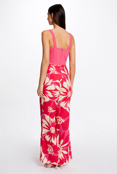 Zipped bustier crop top medium pink ladies'