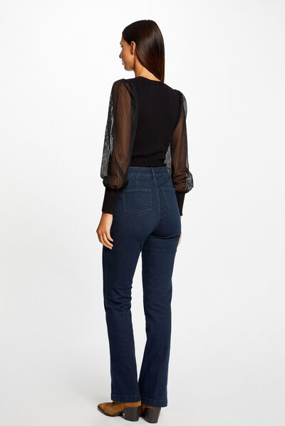 Jumper with laced long-sleeved black ladies'