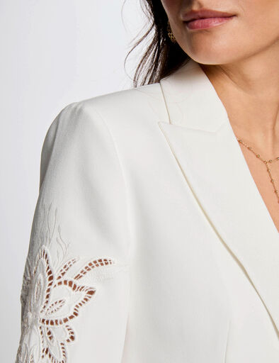 Blazer laced sleeves white women