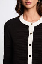 Cardigan round neck black women
