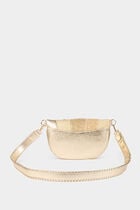 Sac banane métallisé jaune or femme