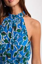 Robe longue évasée imprimée multicolore femme