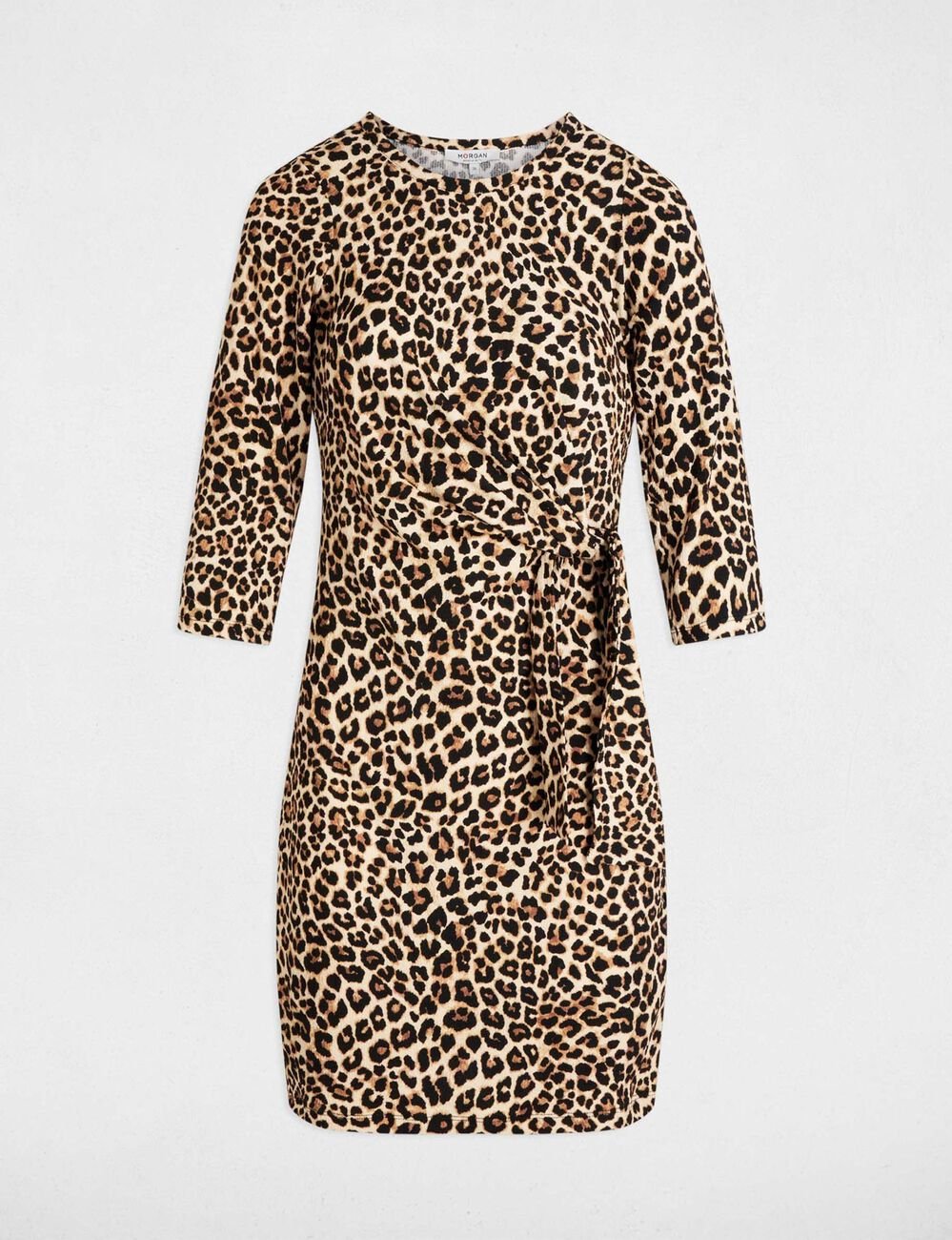 Robe courte ajust�e imprim�e multicolore femme