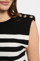 Pull sans manches rayé noir femme