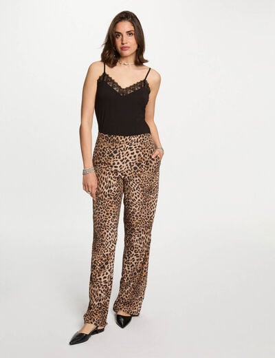 Printed wide leg trousers multicolor women