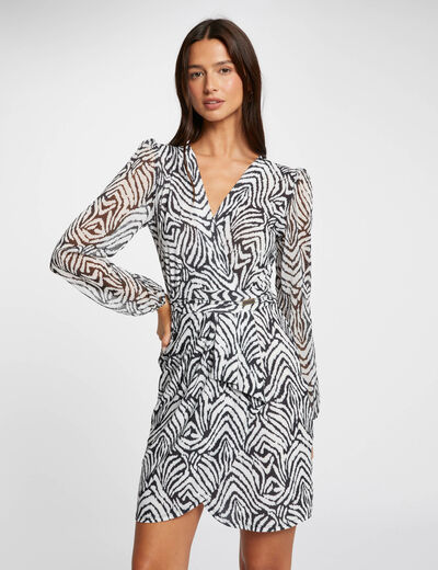 Printed wrap dress multicolored women