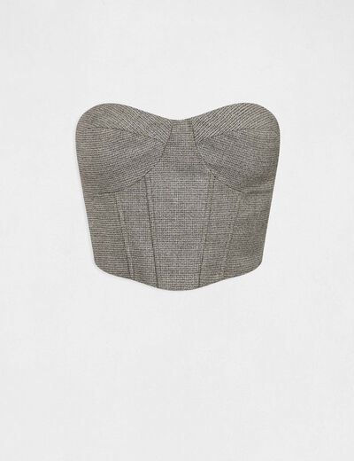 Cropped sleveless bustier mid-grey ladies'