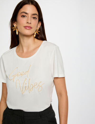 Straight t-shirt with print white women