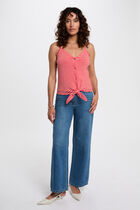 Cropped V-neck tank top white women