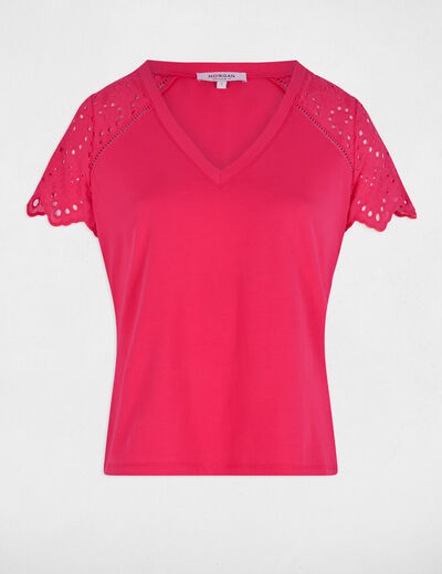 Short-sleeved t-shirt fuchsia pink women