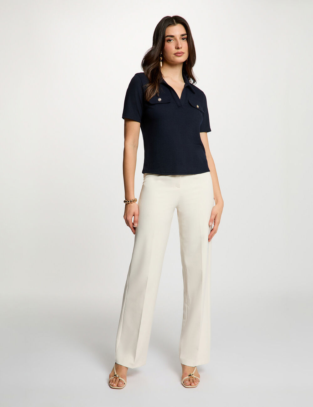Short-sleeved t-shirt navy blue women