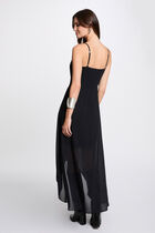 Fitted midi dress navy blue women