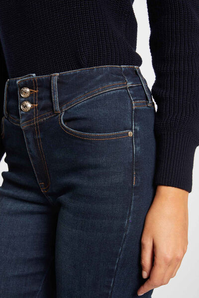 Standard waisted straight jeans stone denim ladies'