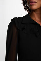 Short dress with lapel collar black women