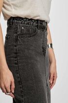 Jupe fendue en jean gris moyen femme