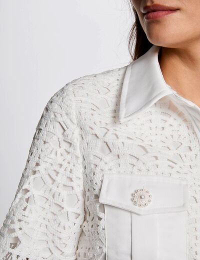 Short-sleeved shirt white women