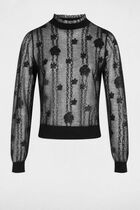Jumper high collar in lace black women