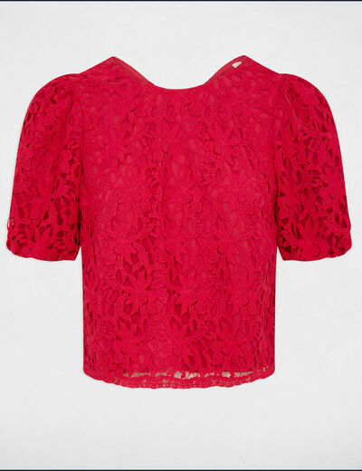 Buttoned lace top raspberry ladies'