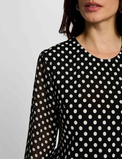 Round neck voile t-shirt black women