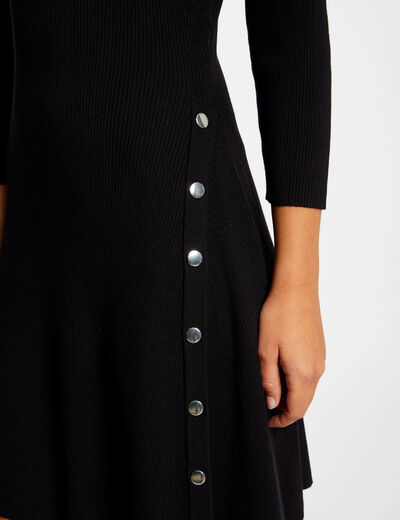 A-line jumper dress with buttons black ladies'