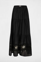 Long tiered skirt black women