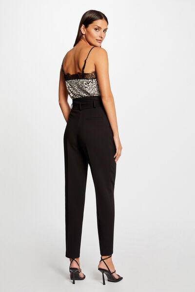 Vest top with lace and animal print multico ladies'