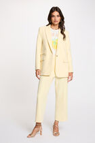 High-waisted straight trousers pastel yellow women