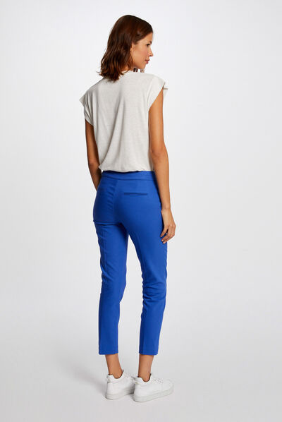 Cropped straight city trousers electric blue ladies'