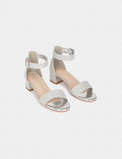 Metallised sandals silver ladies'