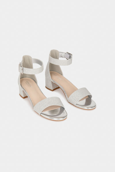 Metallised sandals silver ladies'