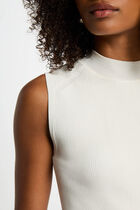 Robe courte droite bas plissé blanc femme