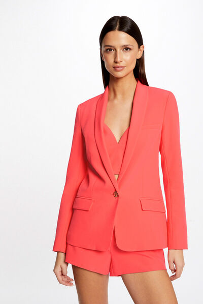 Buttoned waisted jacket orange ladies'