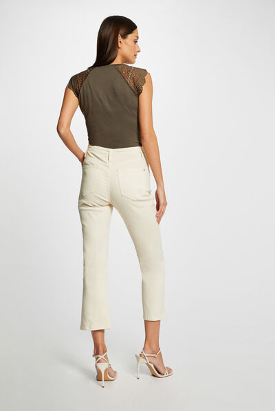 Short-sleeved t-shirt with lace  ladies'