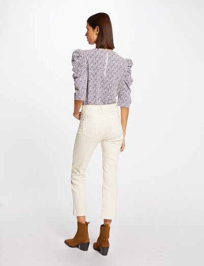 Cropped straight trousers ivory ladies'
