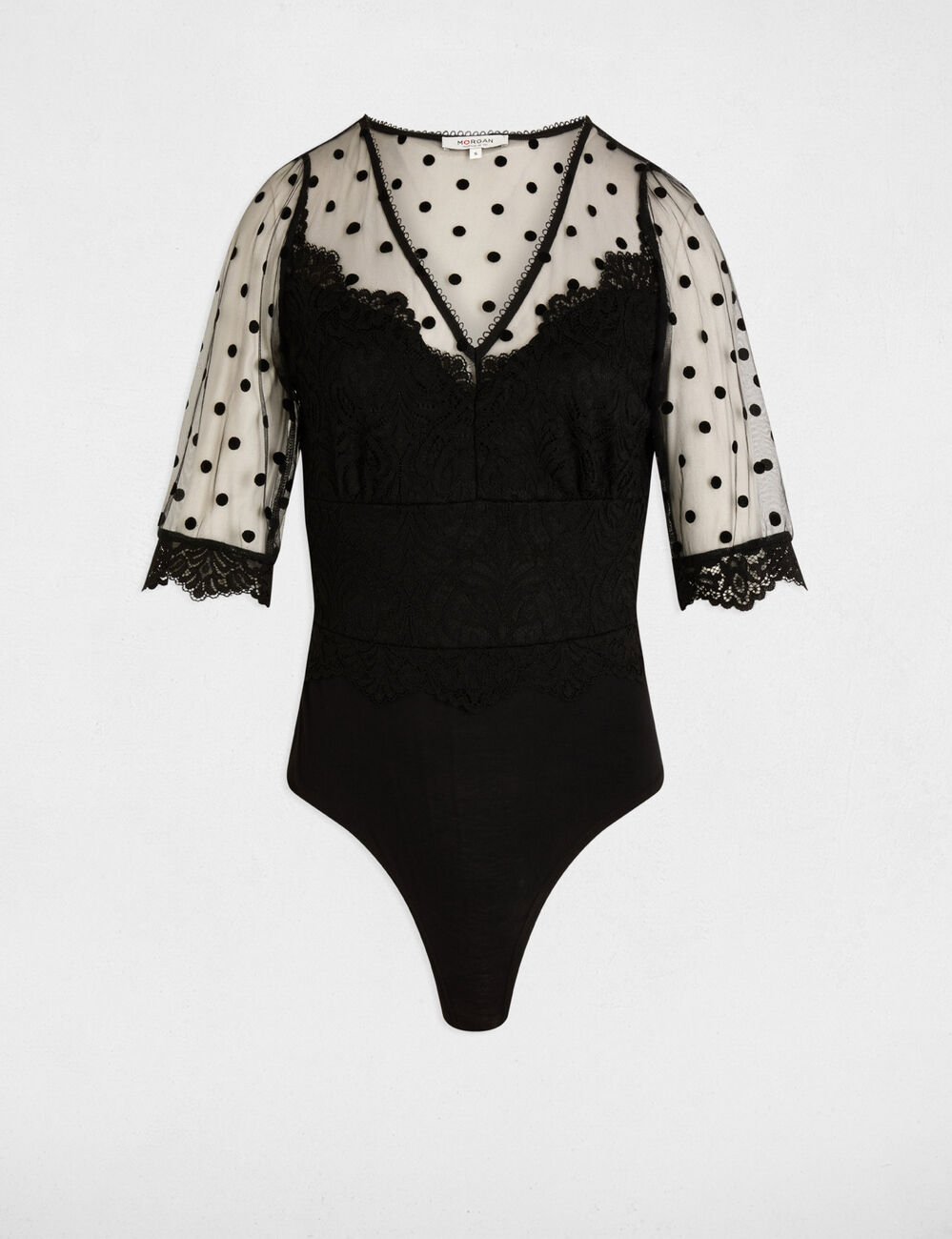 Body manches courtes noir femme