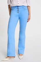 Buttoned bootcut trousers blue women