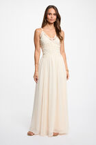 Long lace dress cream women