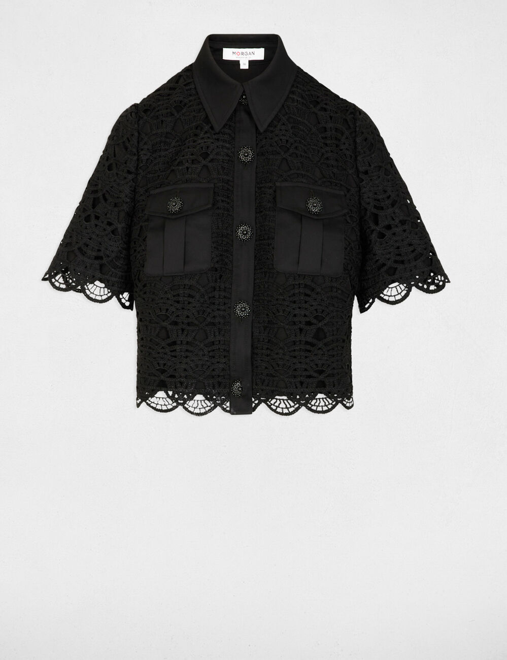 Short-sleeved shirt black women
